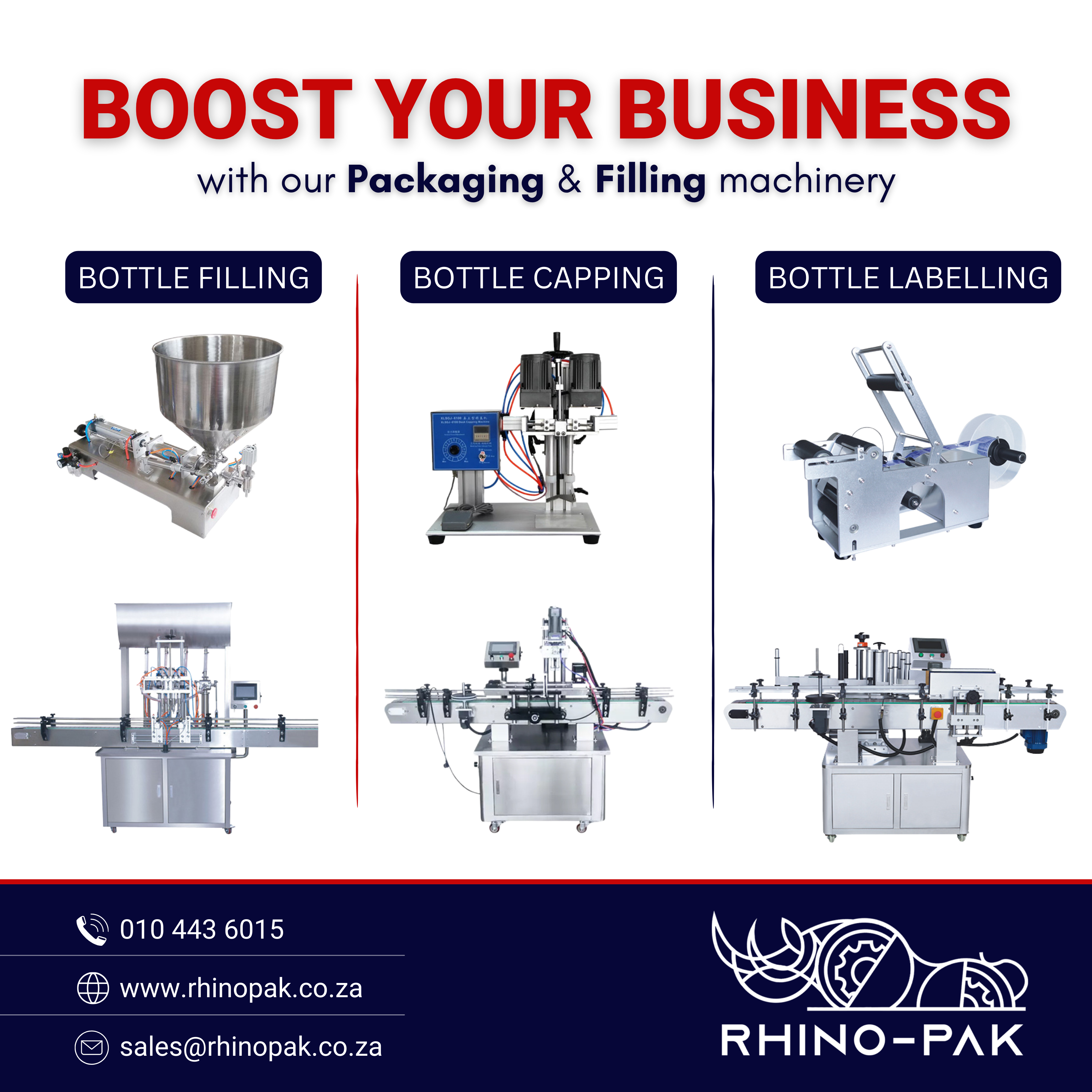 Rhino-pak Facebook ad: We provide manual, semi-automatic, and fully automatic…