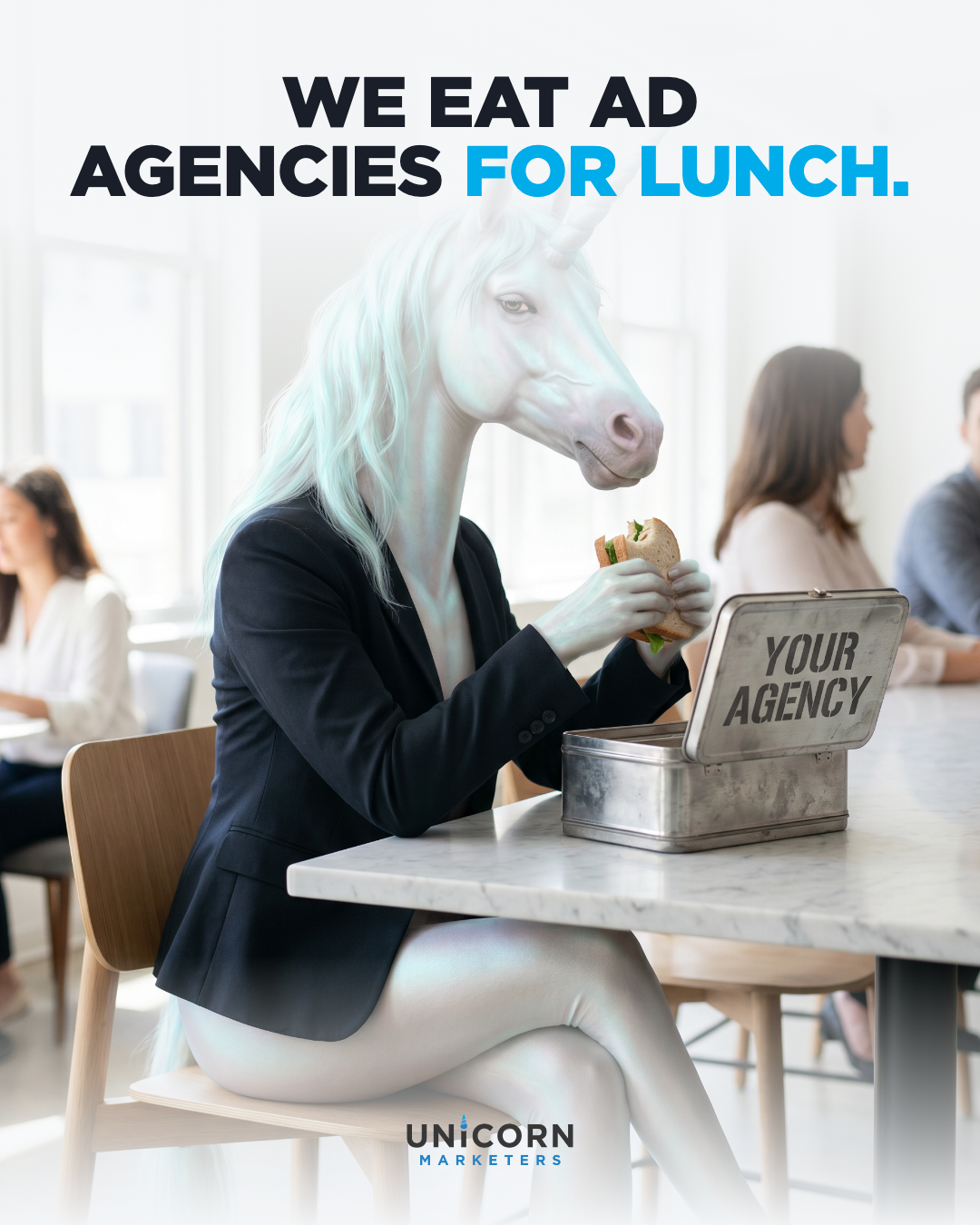 Unicorn Marketers Facebook ad: Hire A Top 1% Growth Marketer Today