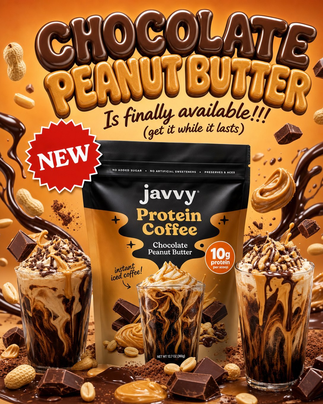 Tasty Recipes Facebook ad: NEW! Chocolate Peanut Butter