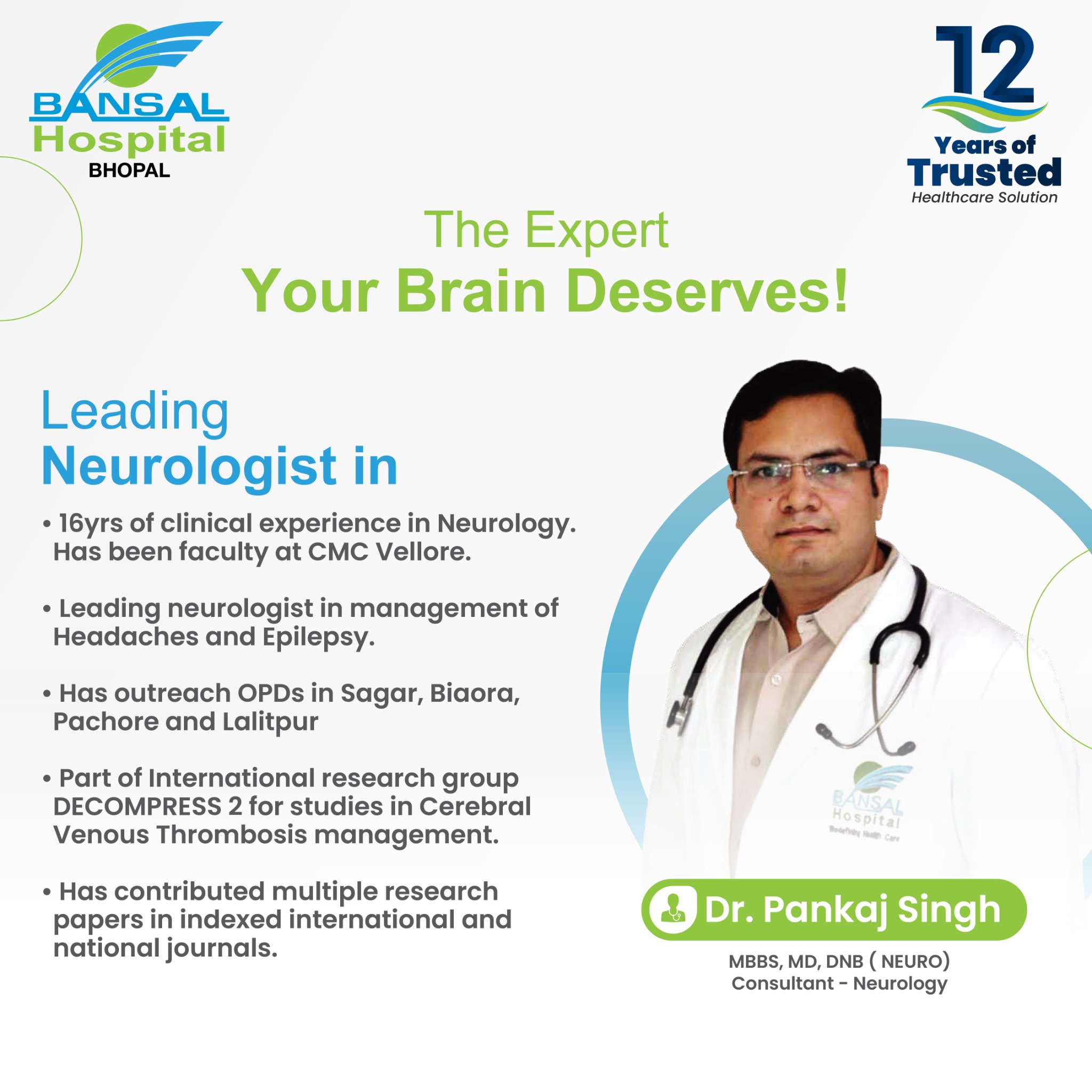 Bansal Hospital Bhopal Facebook ad: With 43+ years of experience and global fellowships…