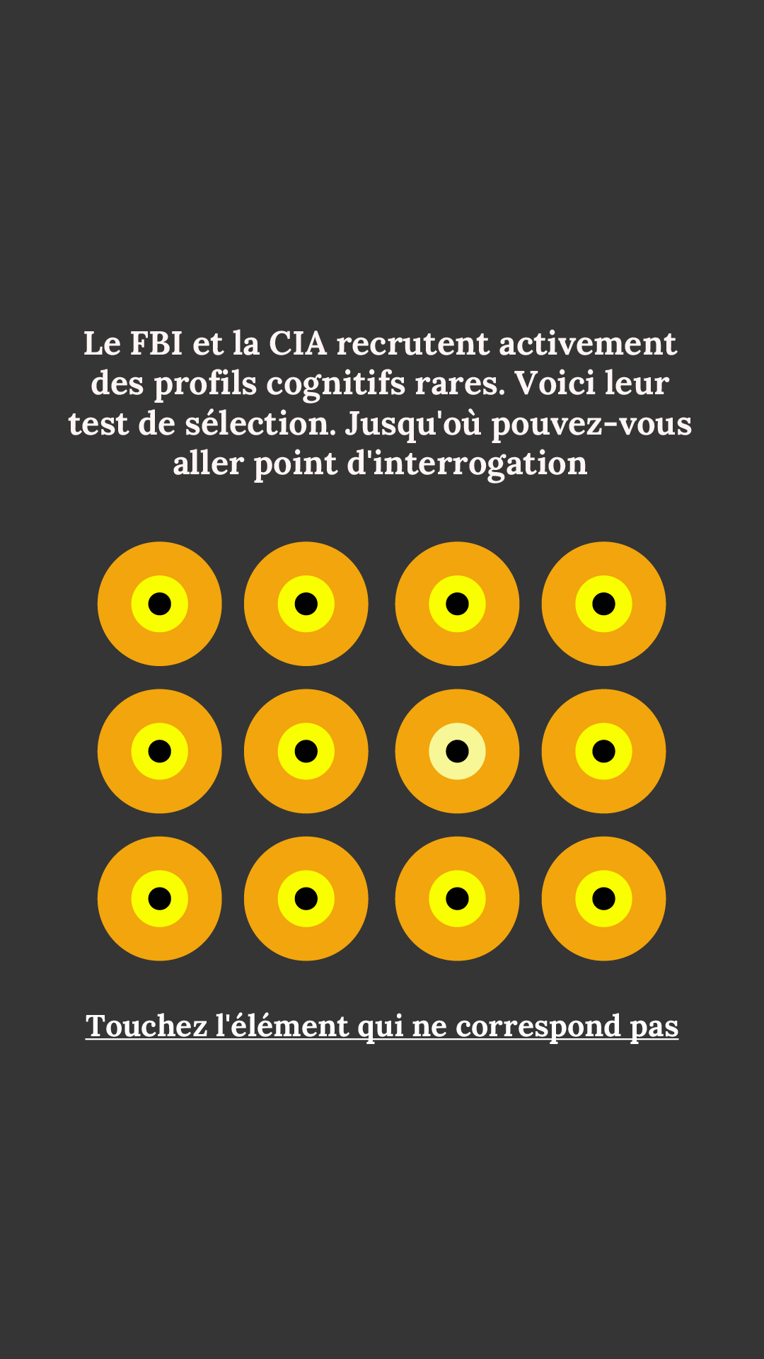International IQ test Facebook ad