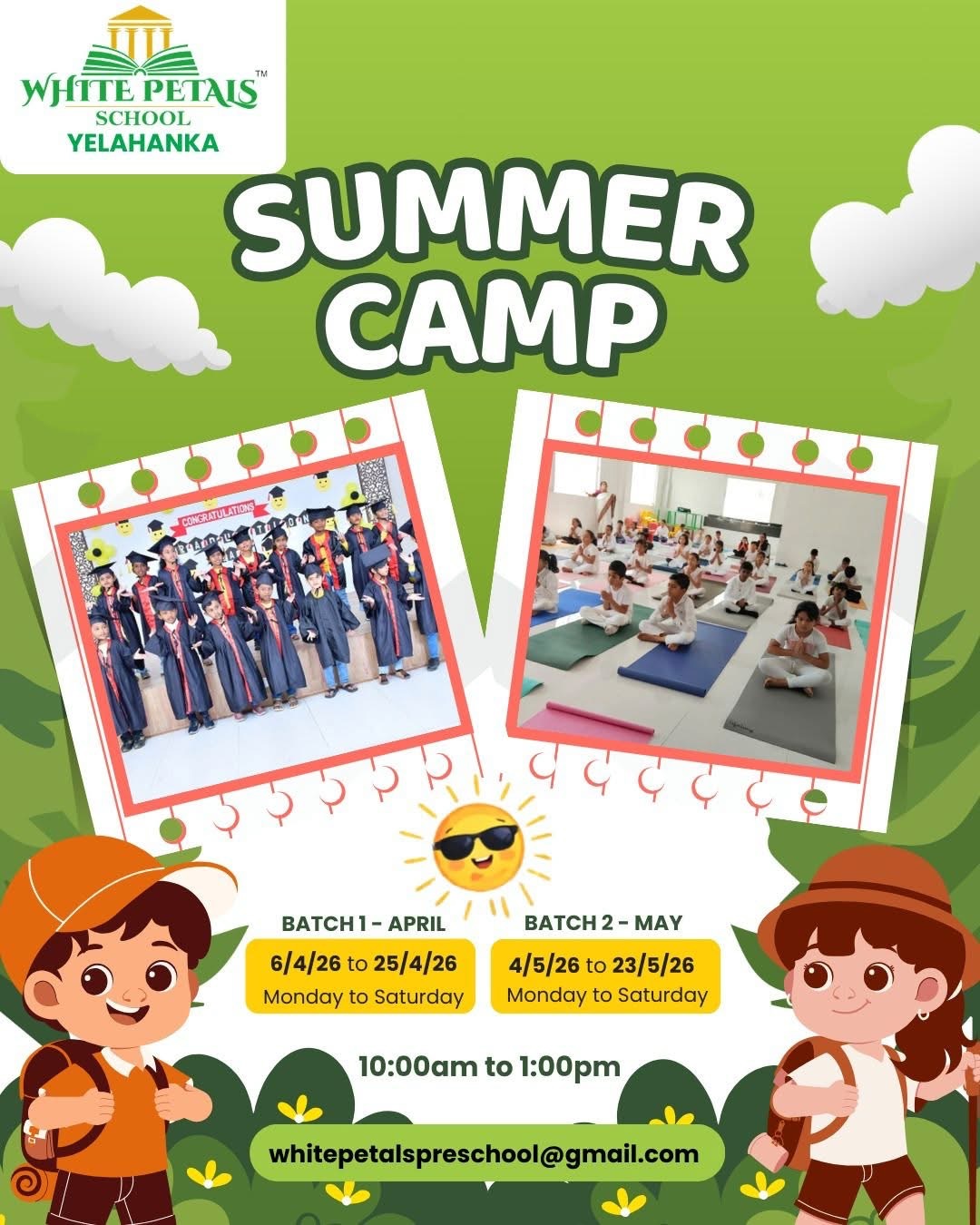 White Petals School, Yelahanka Facebook ad from Mar 15, 2026