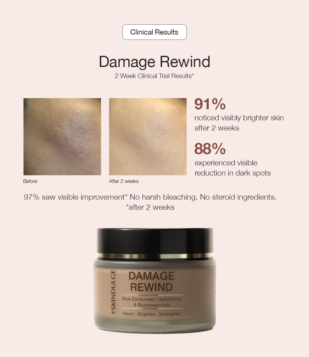 Skindulge Facebook ad: From Damaged Skin to Healthy Glow