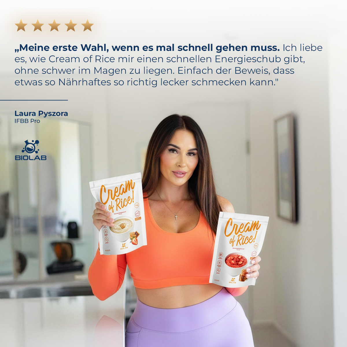Biolabshop Facebook ad: Cream of Rice, Ganze 8 leckere Sorten!