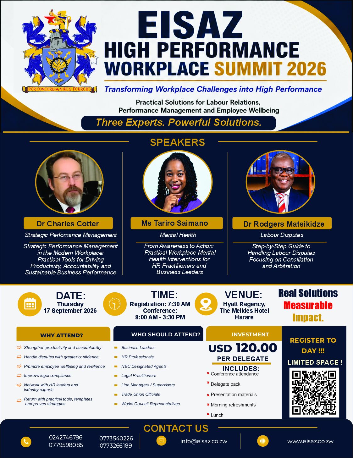 Engineering Iron and Steel Association of Zimbabwe Facebook ad: EISAZ High Performance Workplace Summit 2026
