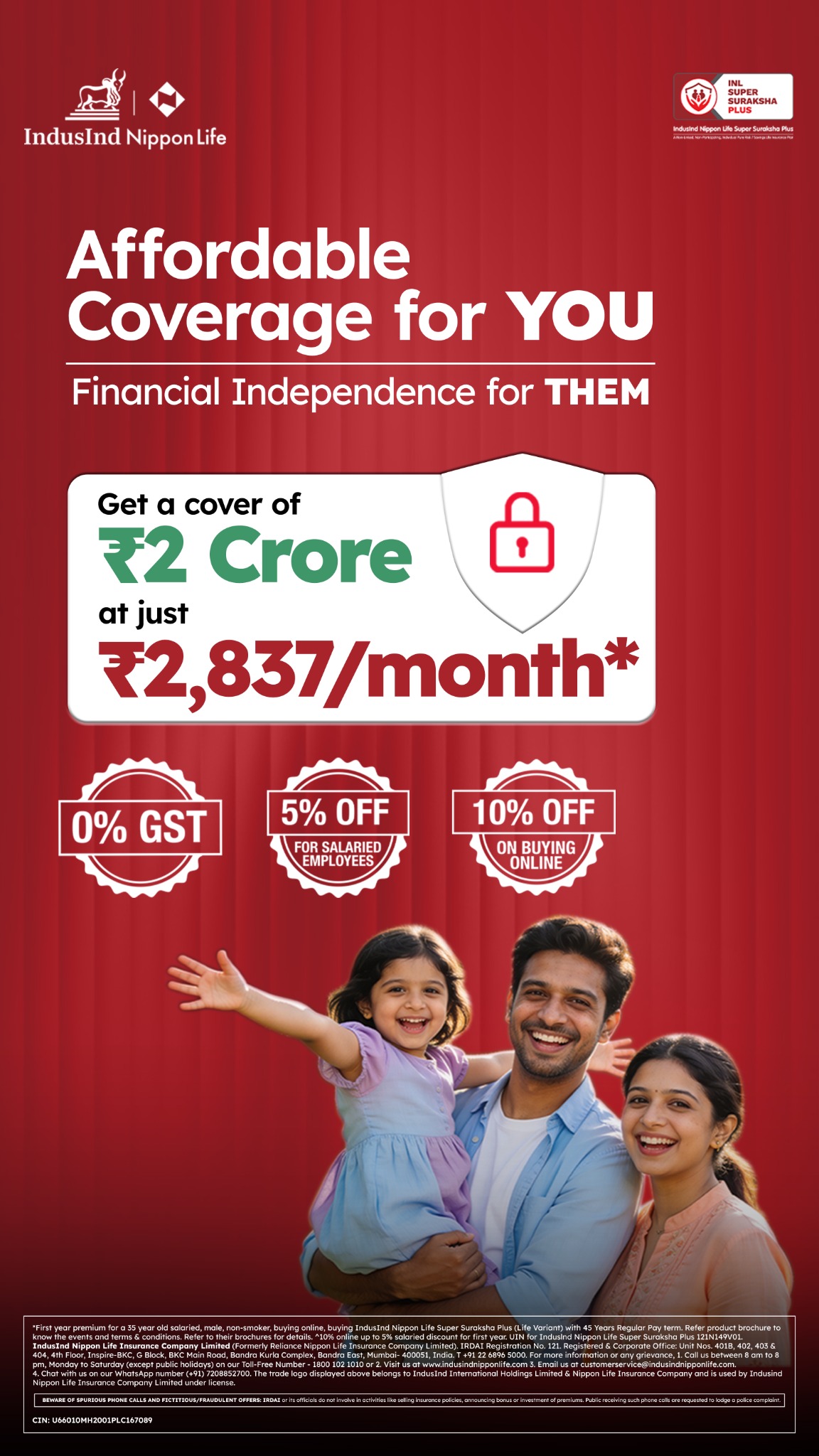 IndusInd Nippon Life Insurance Facebook ad