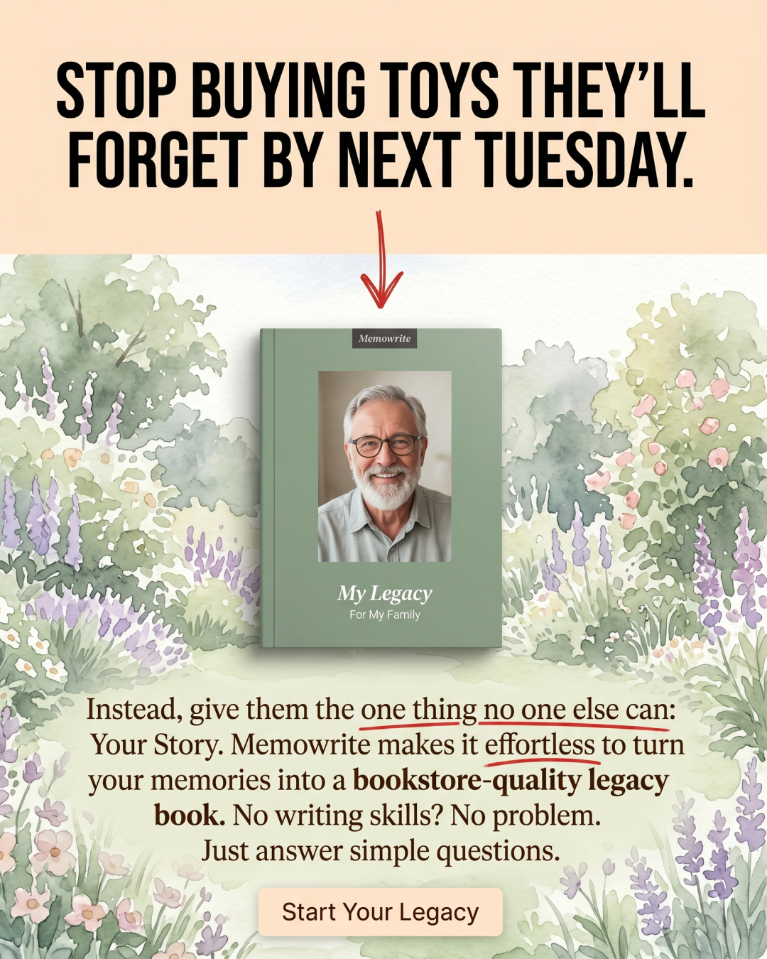 Memowrite Facebook ad
