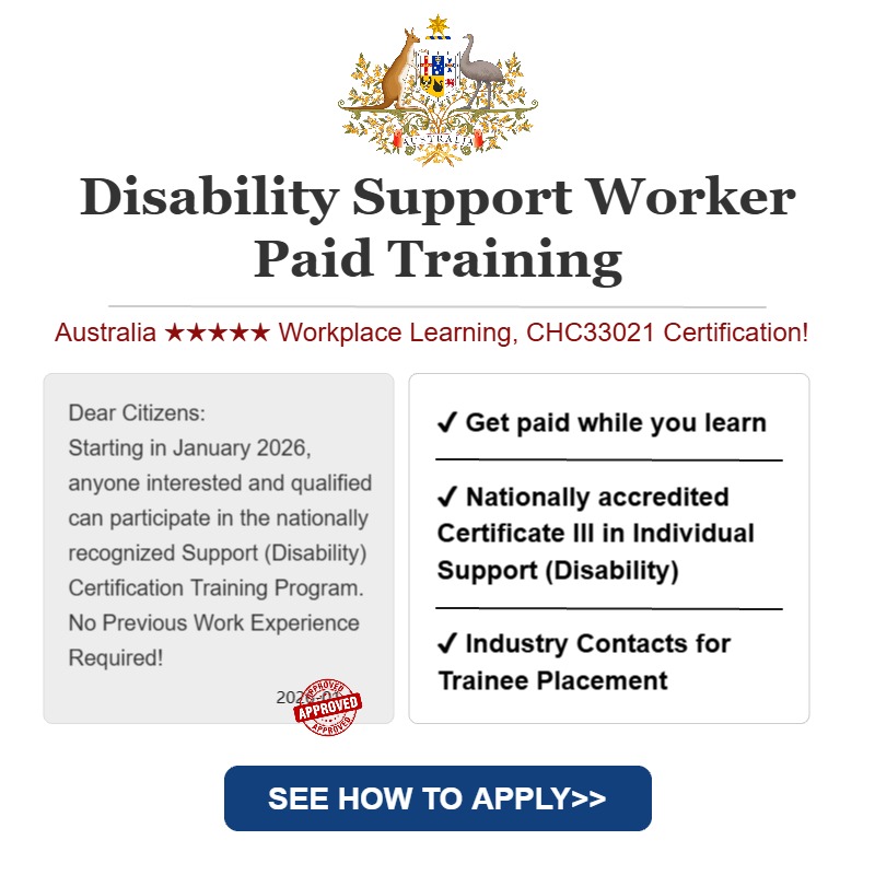 Service25 Facebook ad: Australian Disability Support Worker Training: Pathways to…