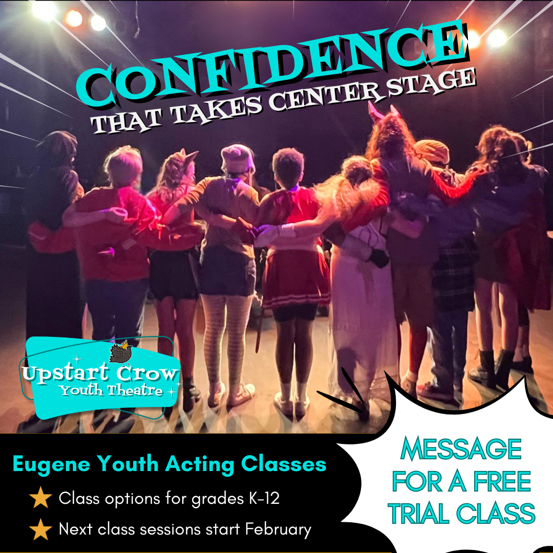 Upstart Crow Youth Theatre Facebook ad: Message for a free trial class!