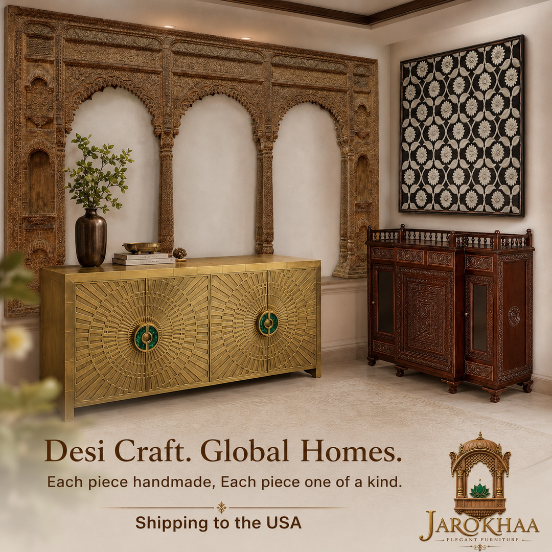pearl handicrafts furniture Facebook ad: Bring the warmth of traditional Indian craftsmanship to…