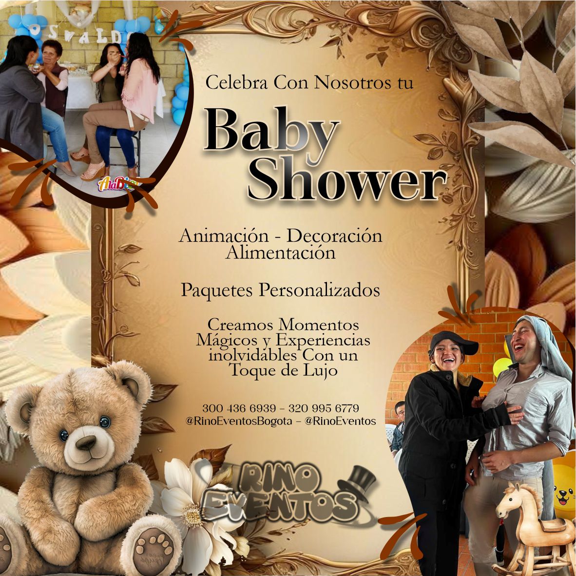 Rino Eventos Facebook ad: Tu Baby Shower Con Un toque de Lujo