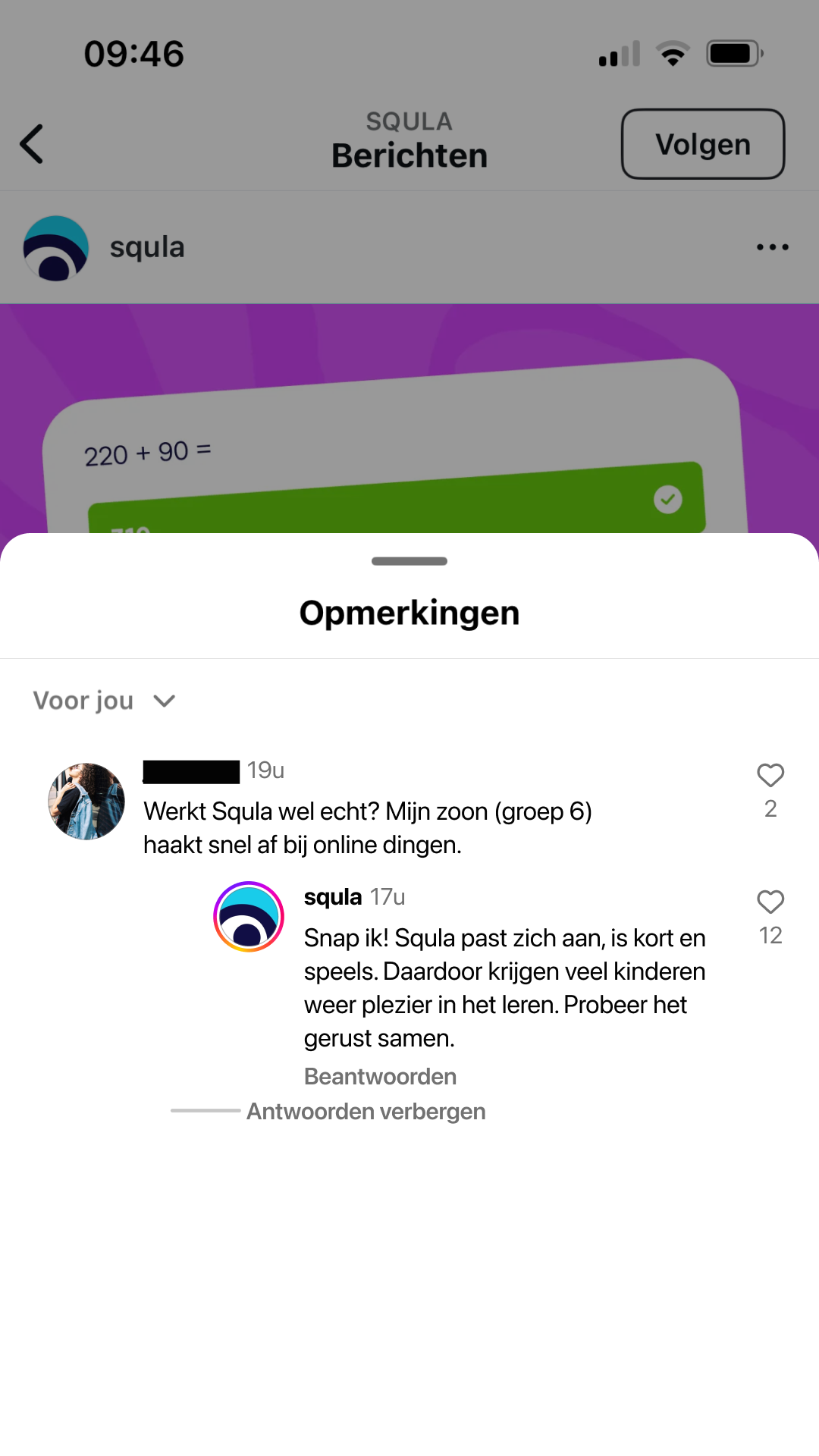 Squla Facebook ad: Squla voor groep 6, 7 en 8
