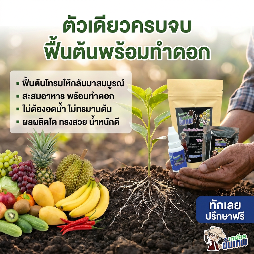 เกษตรขั้นเทพ v.3 Facebook ad: ต้นโทรม ดอกไม่สมบูรณ์ แก้ได้เลยวันนี้!