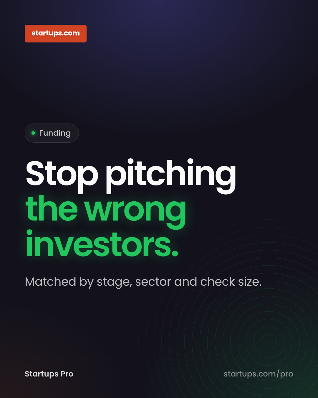 Startups.com Facebook ad: Startups Pro