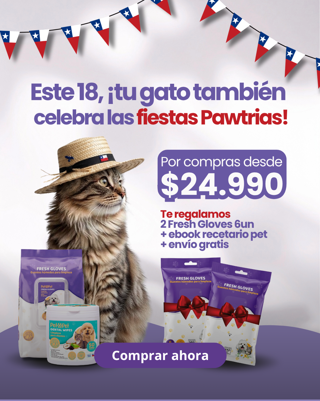 PetmyPet Facebook ad: Productos de higiene natural para perros y gatos en Chile…