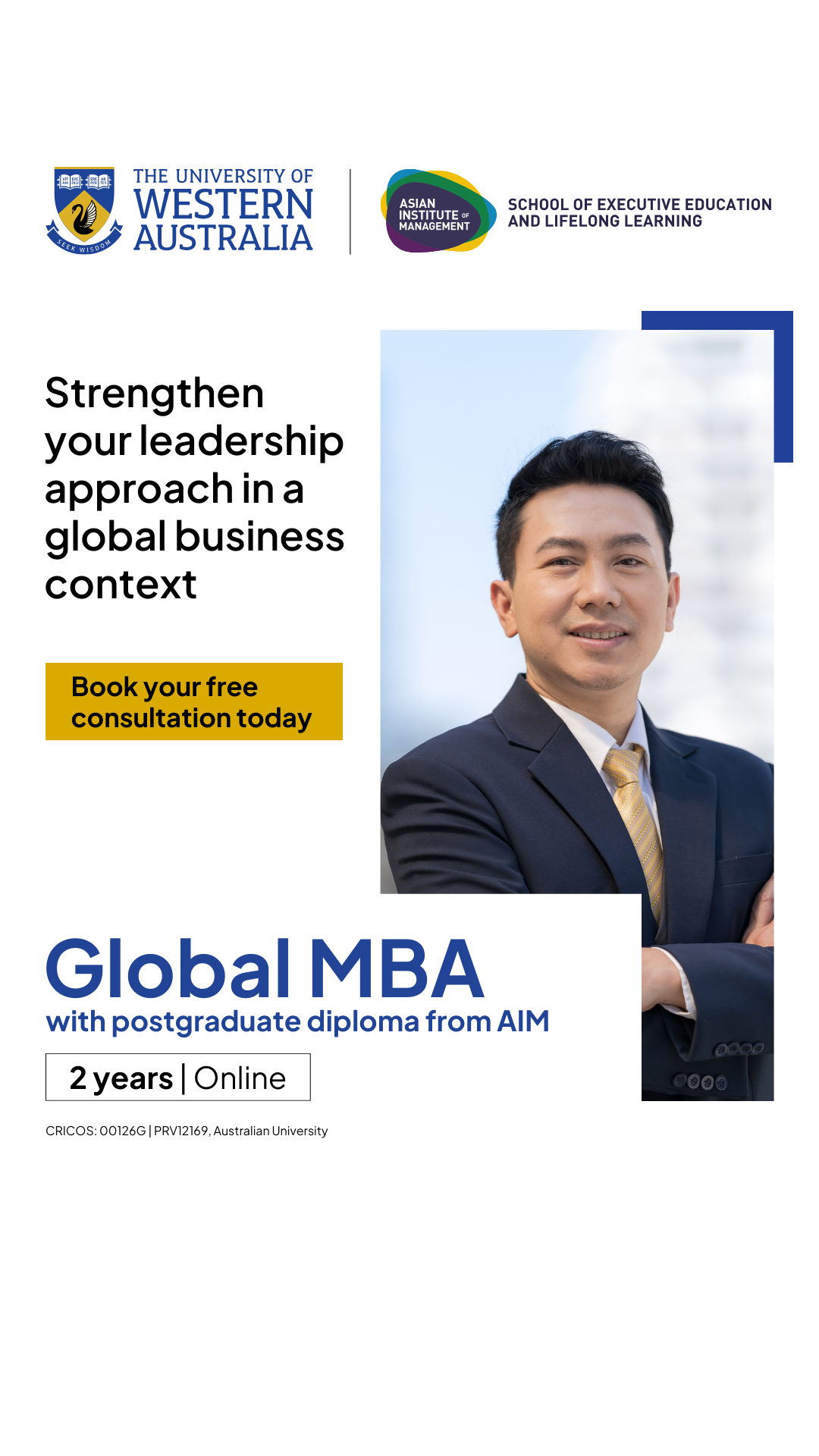 The University of Western Australia Global MBA with PG Diploma from AIM Facebook ad