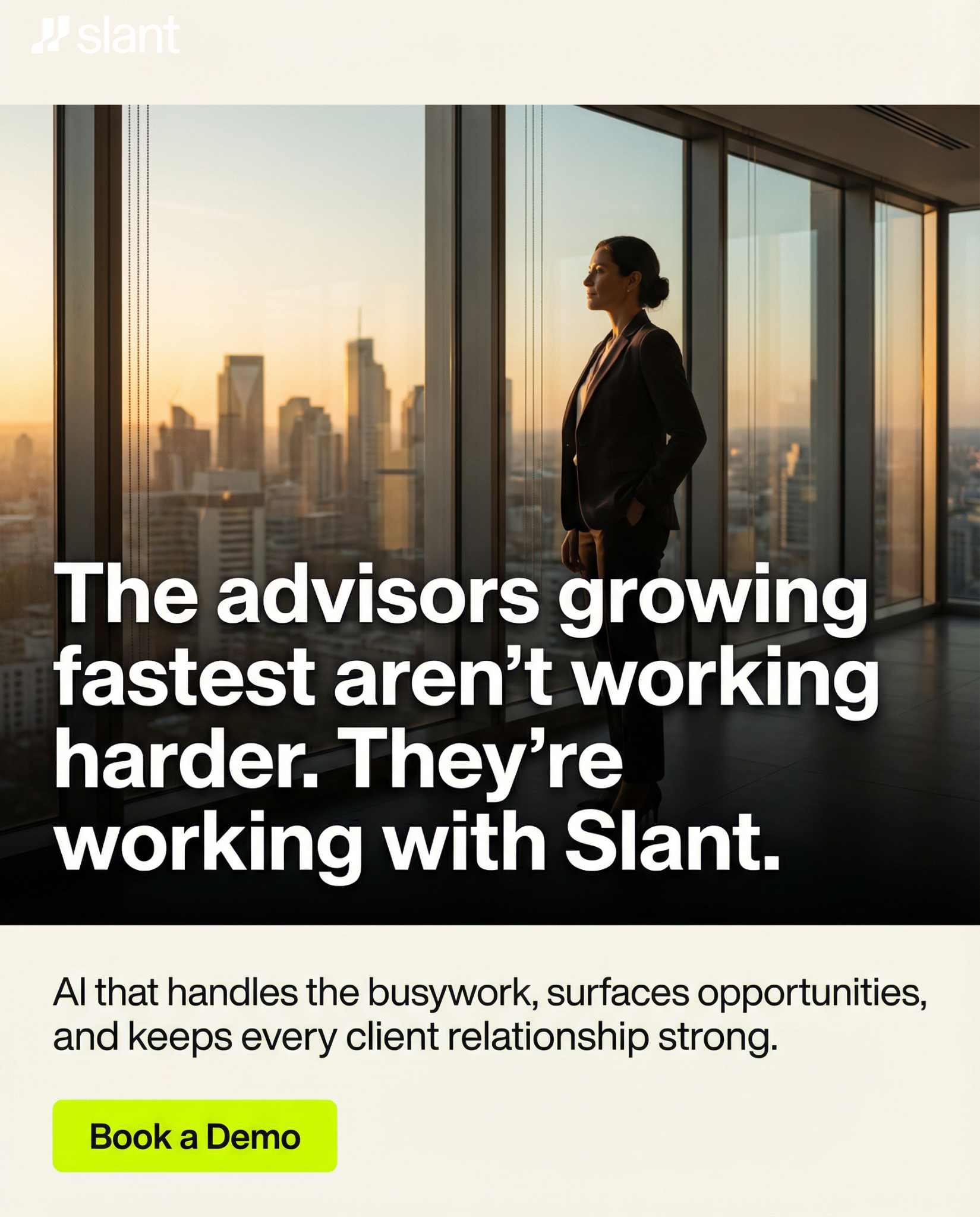 Slant - AI Assistant for Financial Advisors Facebook ad