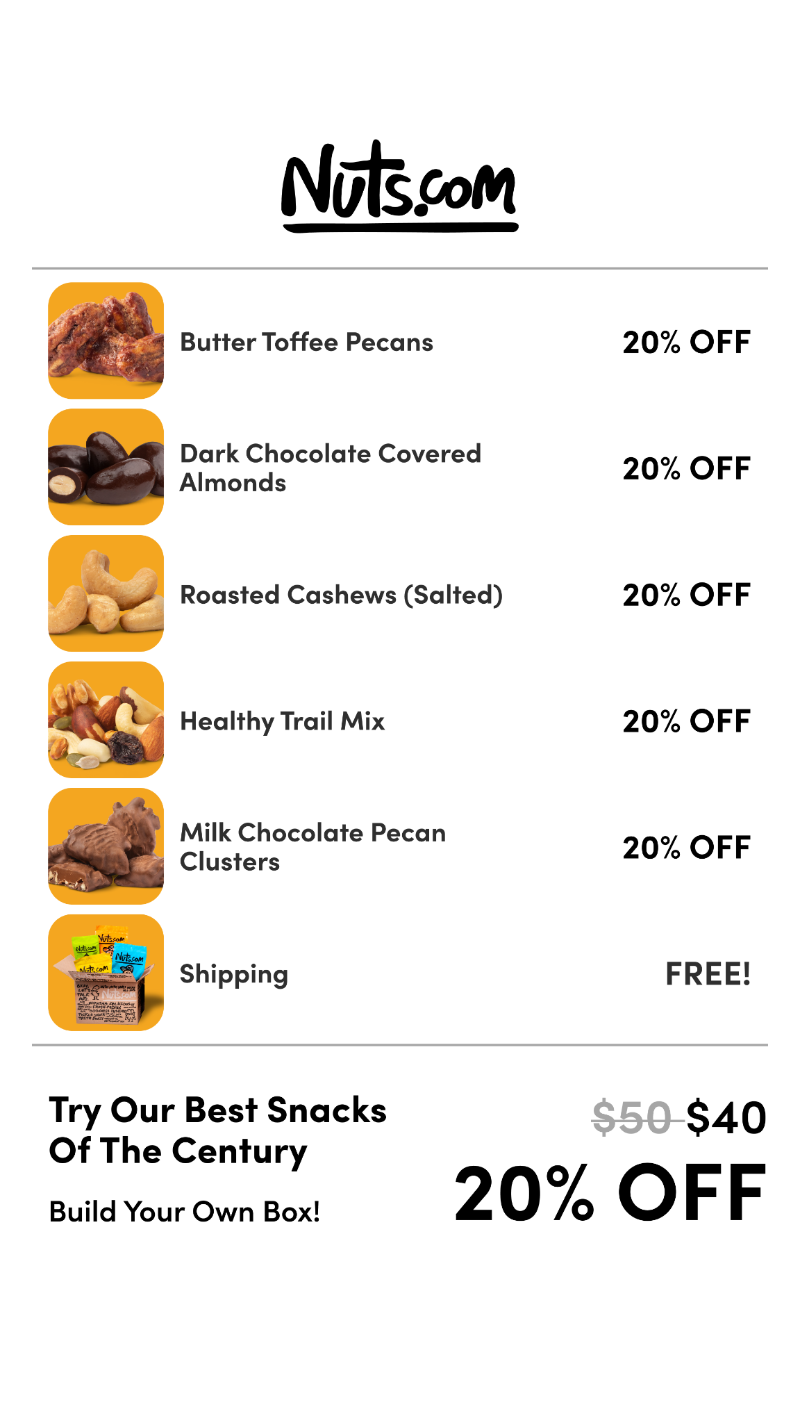 Nuts.com Facebook ad