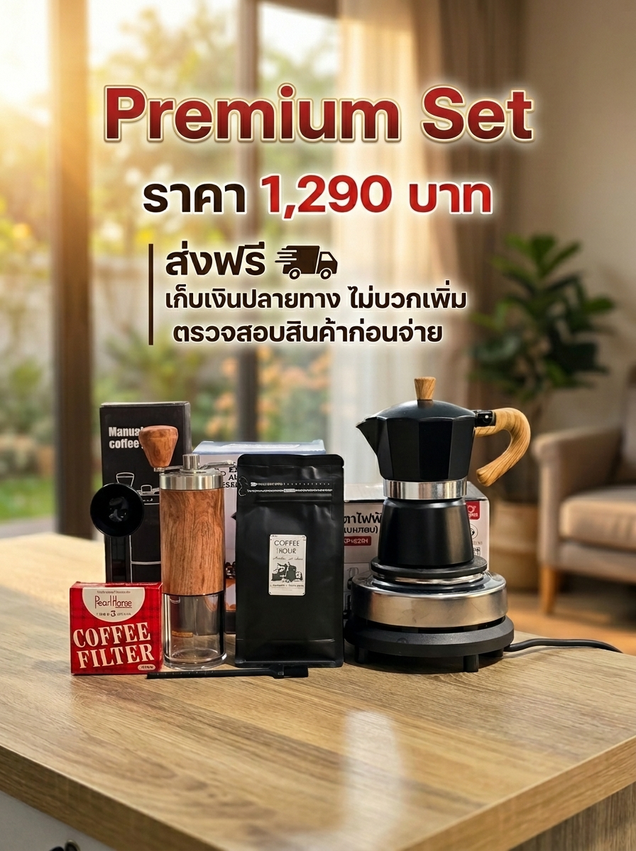 บ้านกาแฟ - B & T Facebook ad: สำหรับใครที่กำลังมองหา ชุดทำกาแฟแบบครบชุด