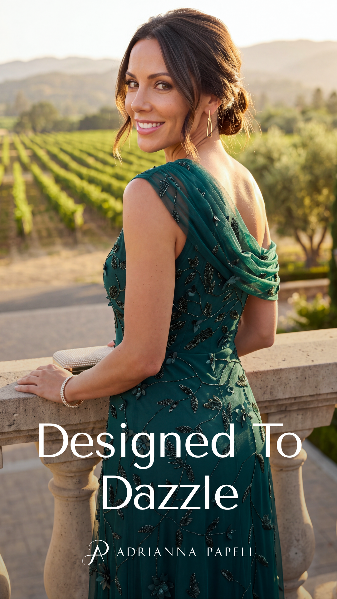 Adrianna Papell Facebook ad: For your next grand entrance.