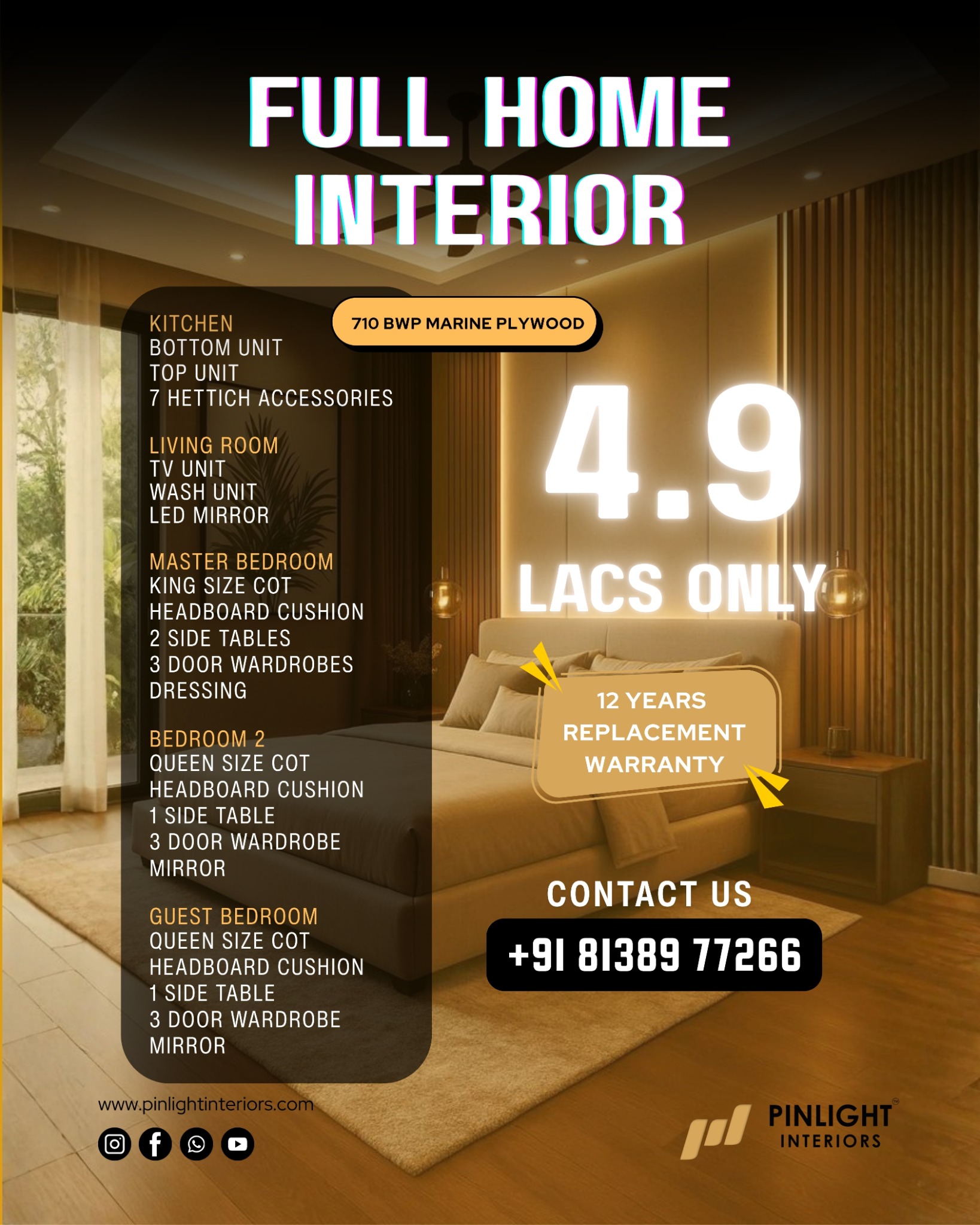 Pinlight Interiors Facebook ad from Mar 3, 2026