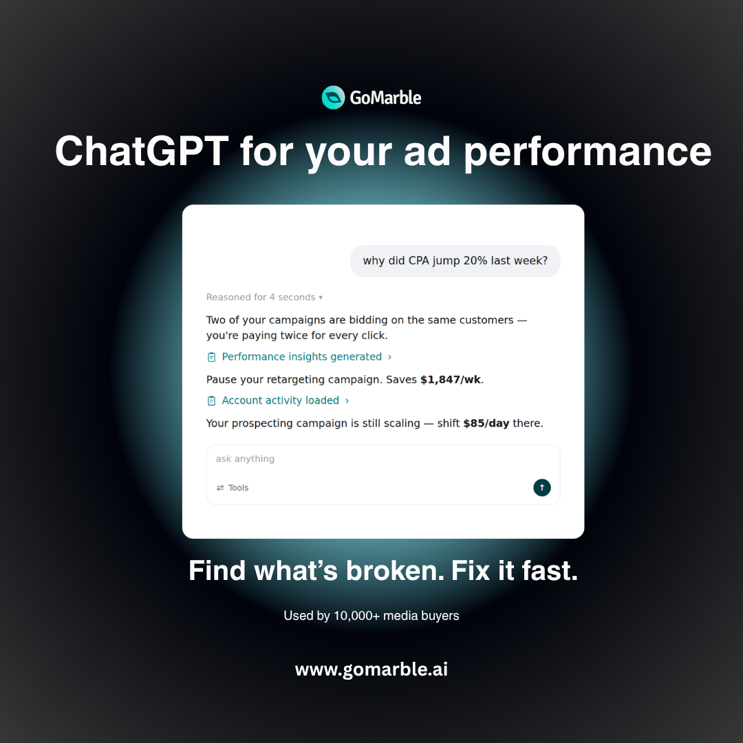 GoMarble.AI Facebook ad