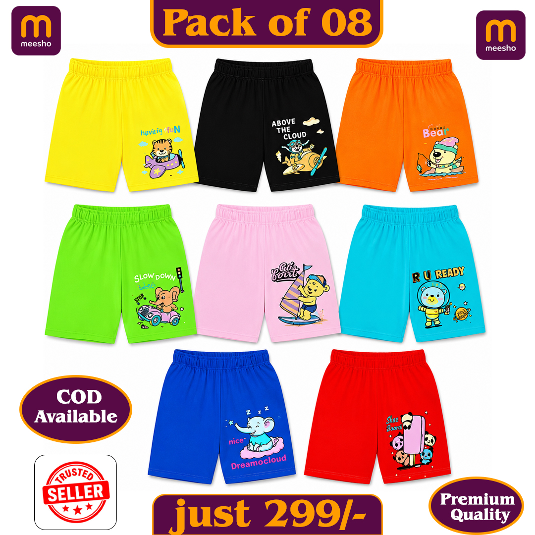 Trynreview Facebook ad: Pack of 8 Kids Shorts @ ₹299 | COD Available