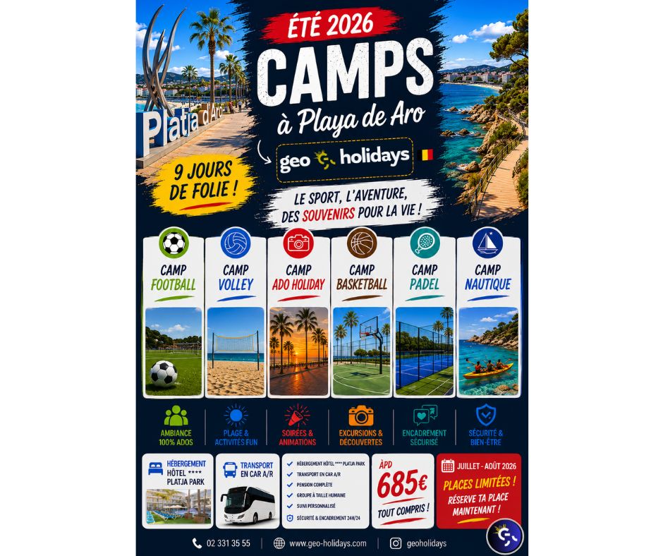 Geo Holidays Facebook ad: Geo Holidays - Le prestataire de camp n° 1 en belgique