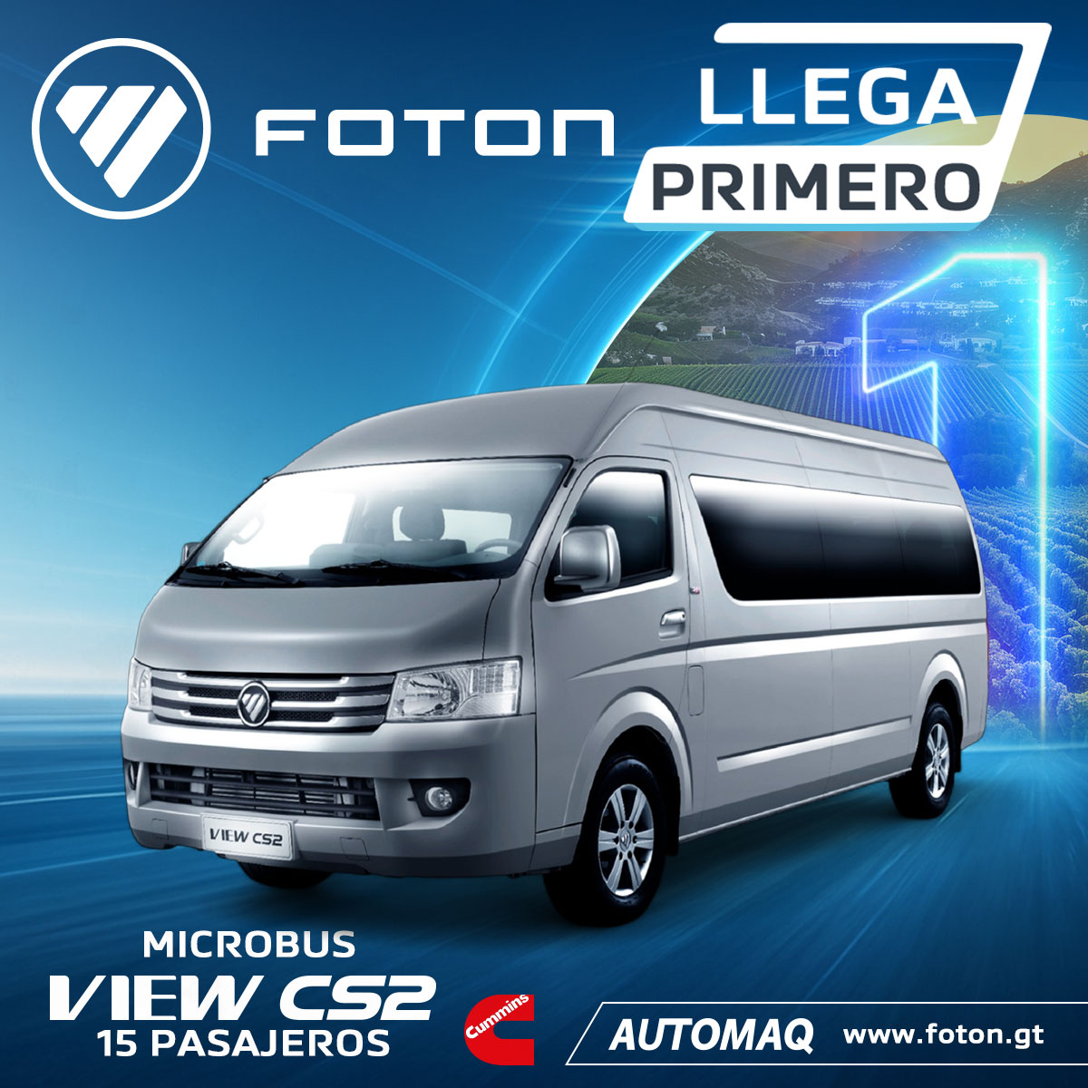 Foton Guatemala Facebook ad: Llega Primero con los microbuses FOTON View disponibles…