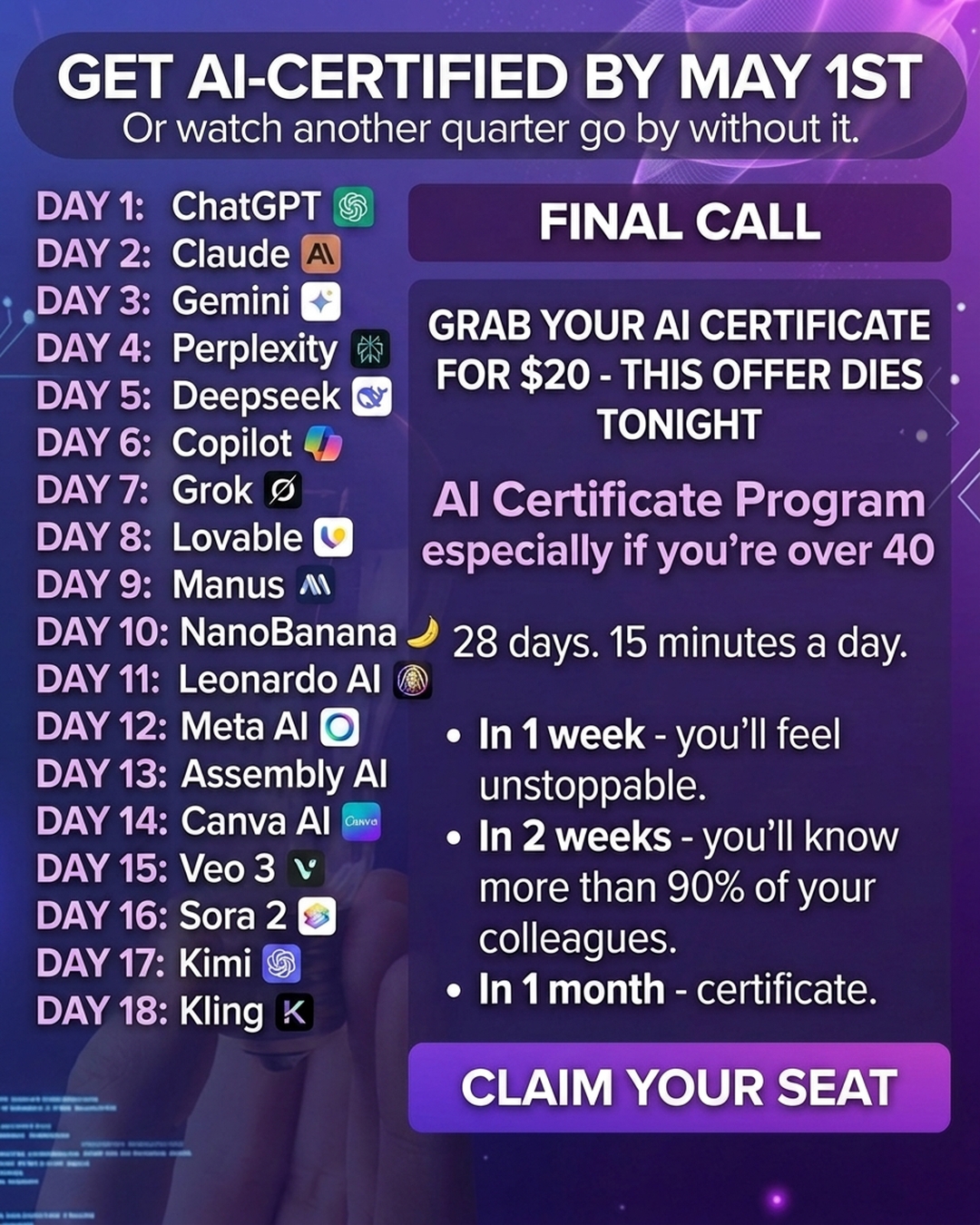 AI Weekly Facebook ad