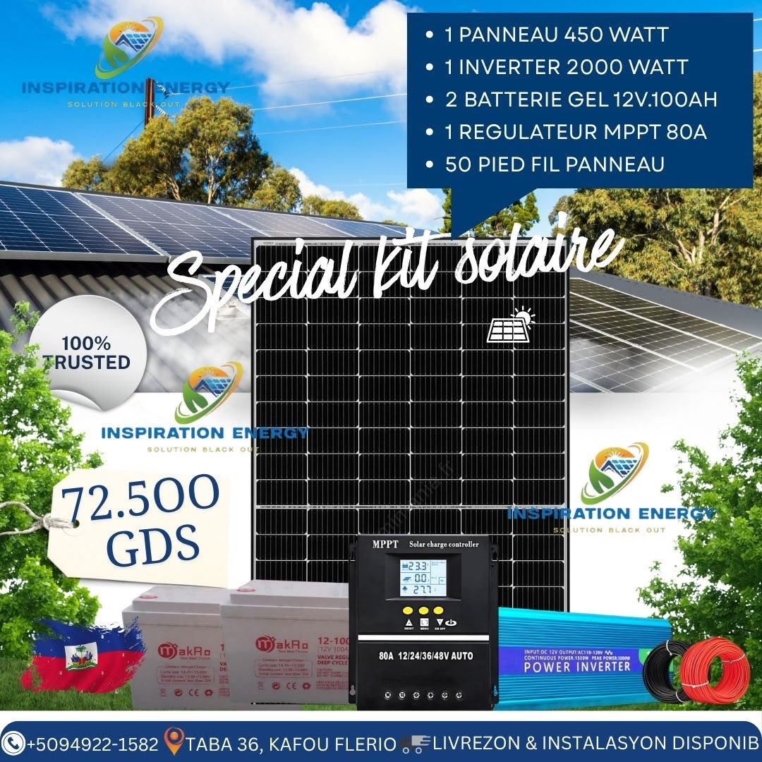 Inspiration Energy Facebook ad: kit solèy ak bon pri 100% garanti klere…