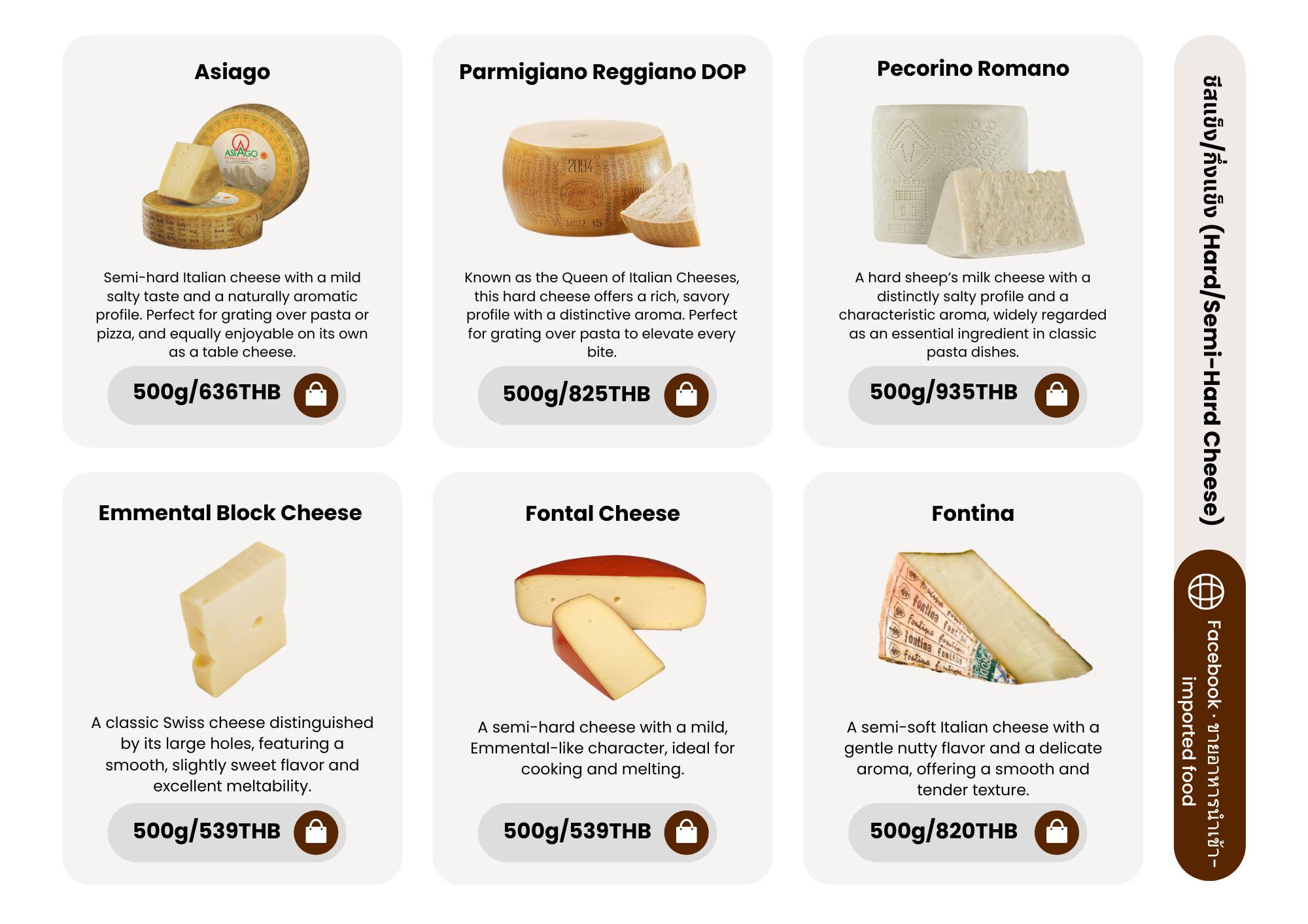 ขายอาหารนำเข้า-imported food Facebook ad: Cheese and Coldcut List