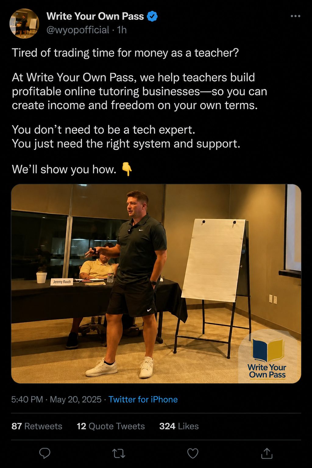 Write Your Own Pass Facebook ad