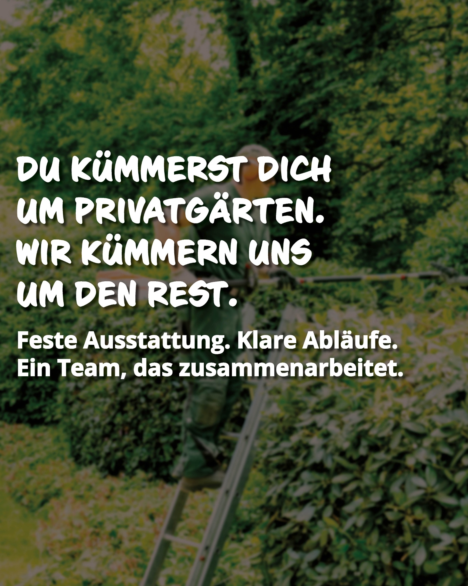 grünwert Bremen Facebook ad: Du kümmerst dich um Gärten.