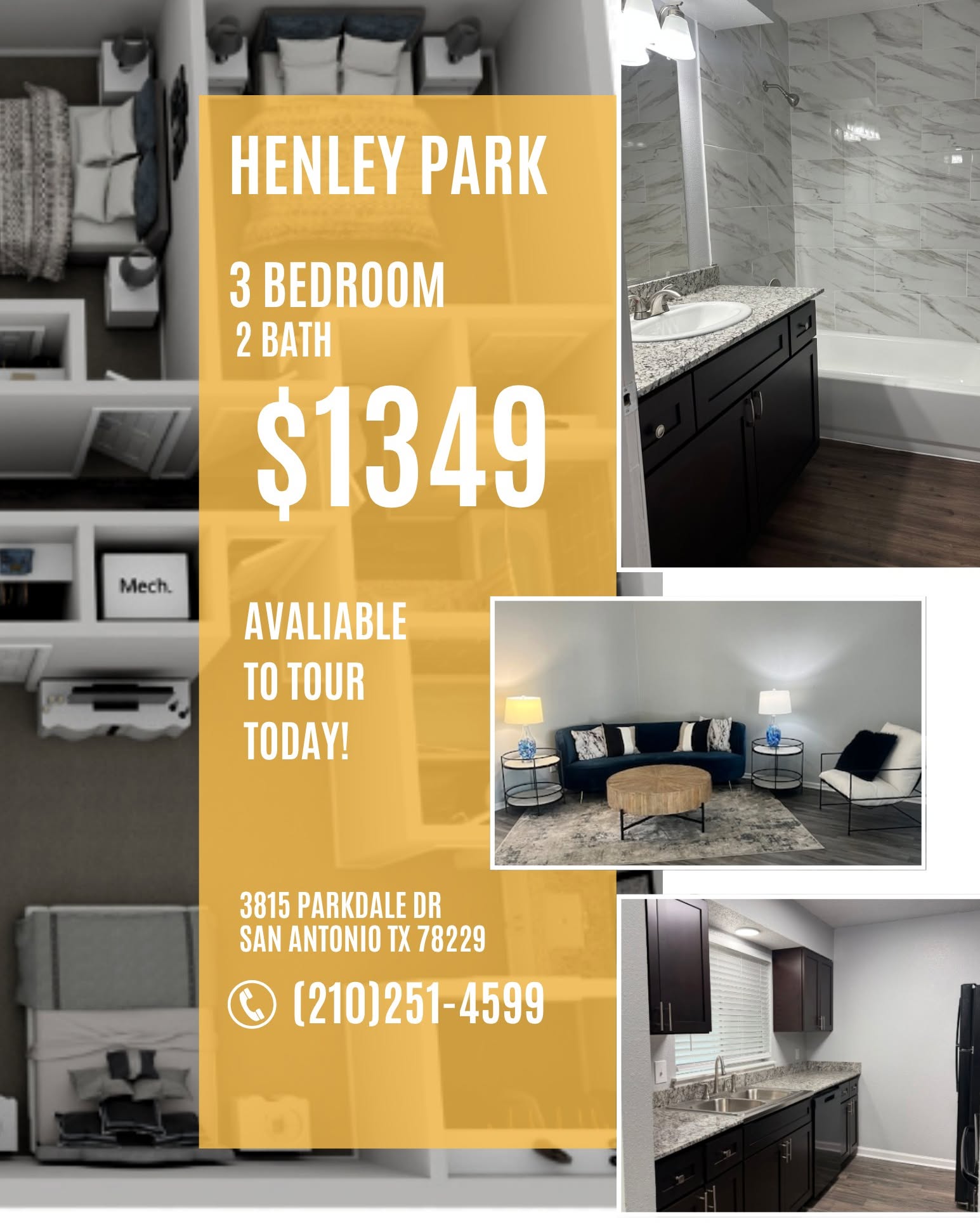 America Guevara Facebook ad: 3 Beds 2 Baths Apartment