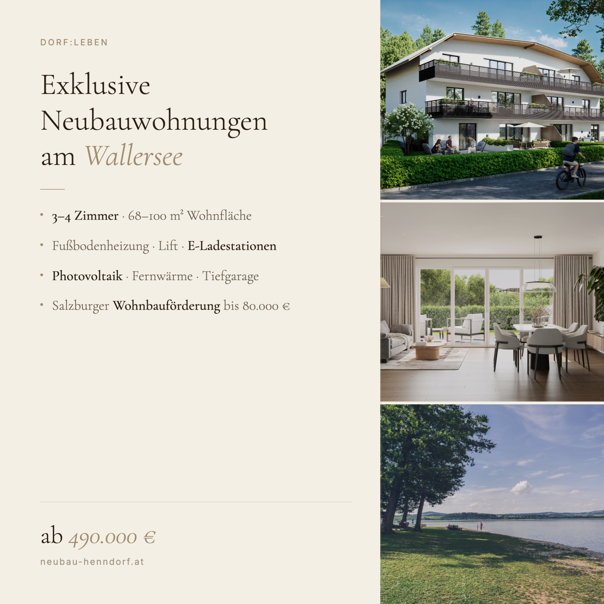 Wama Bautraeger GmbH Facebook ad: Neubauwohnungen in Henndorf am Wallersee - 70% bereits…