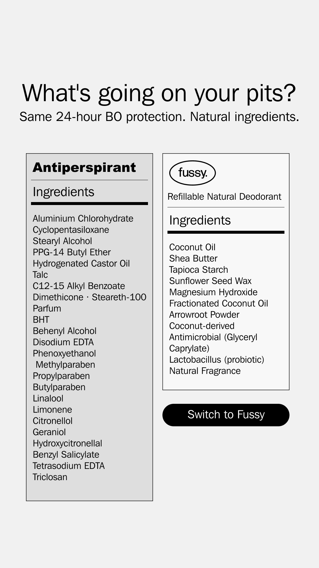 Fussy Facebook ad