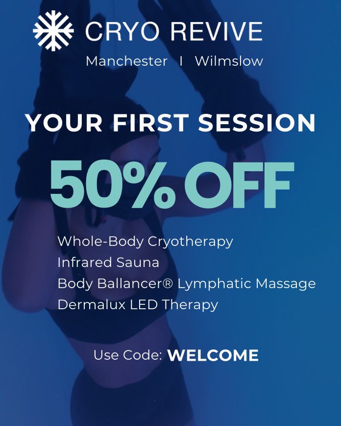 Cryo Revive Facebook ad: 50% Off Your First 4 Sessions