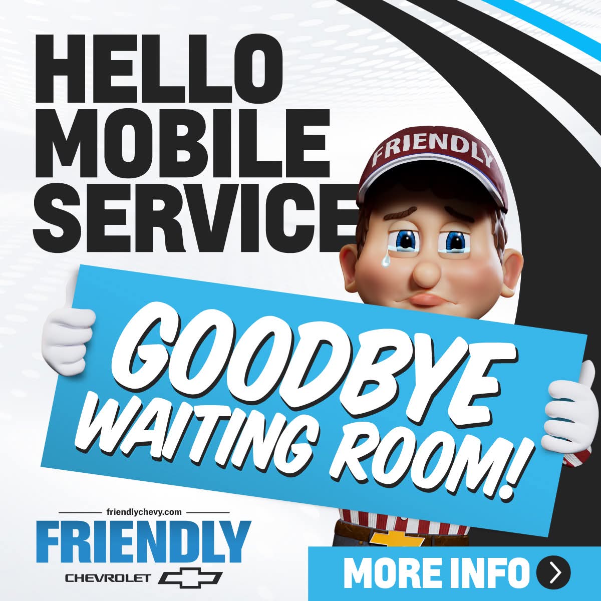 Friendly Chevrolet Facebook ad: Let us come to you!