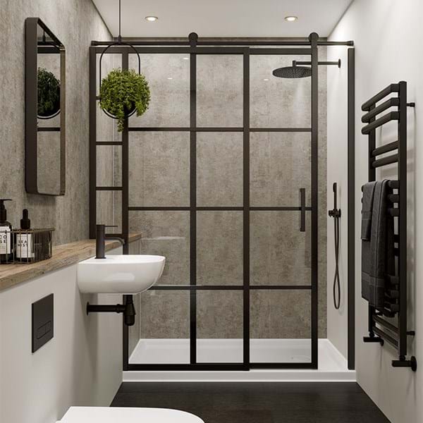 Multipanel Facebook ad: Transform your bathroom into a serene botanical space.