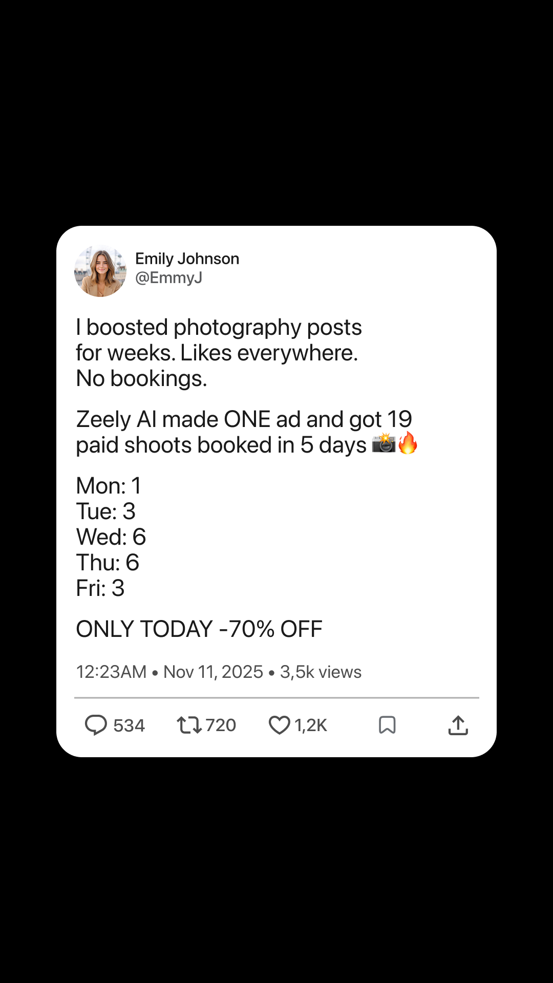 Zeely Facebook ad
