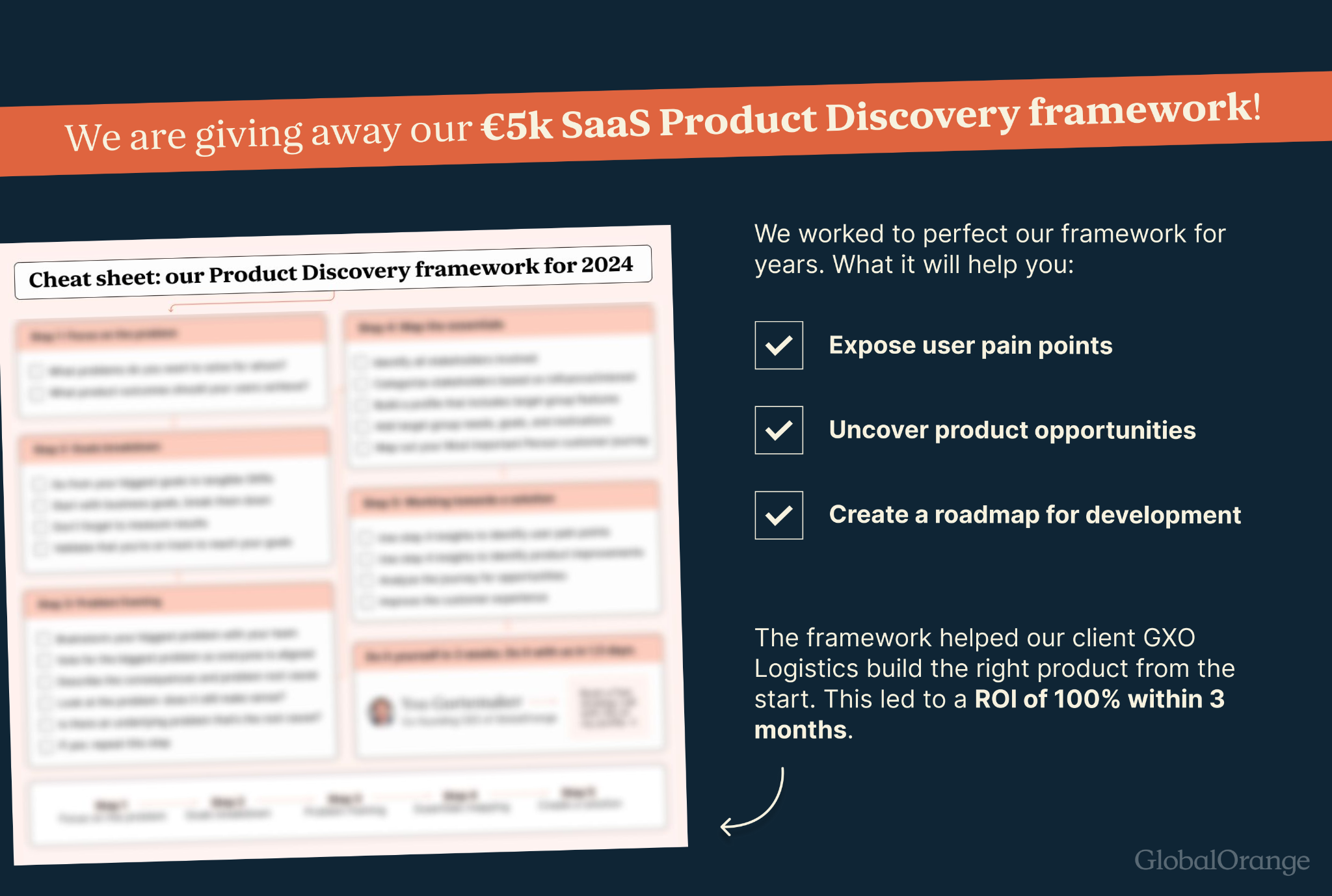 GlobalOrange Facebook ad: Download ons Product Discovery framework!