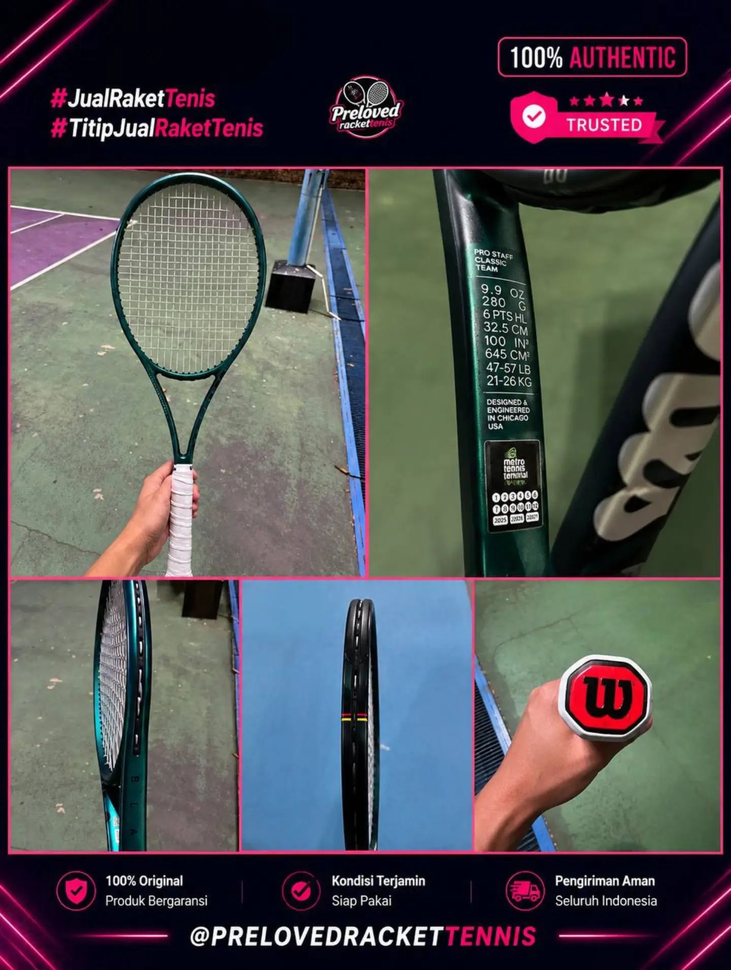 prelovedrackettenis Facebook ad: 1. Wilson Blade 98 V9 18x20