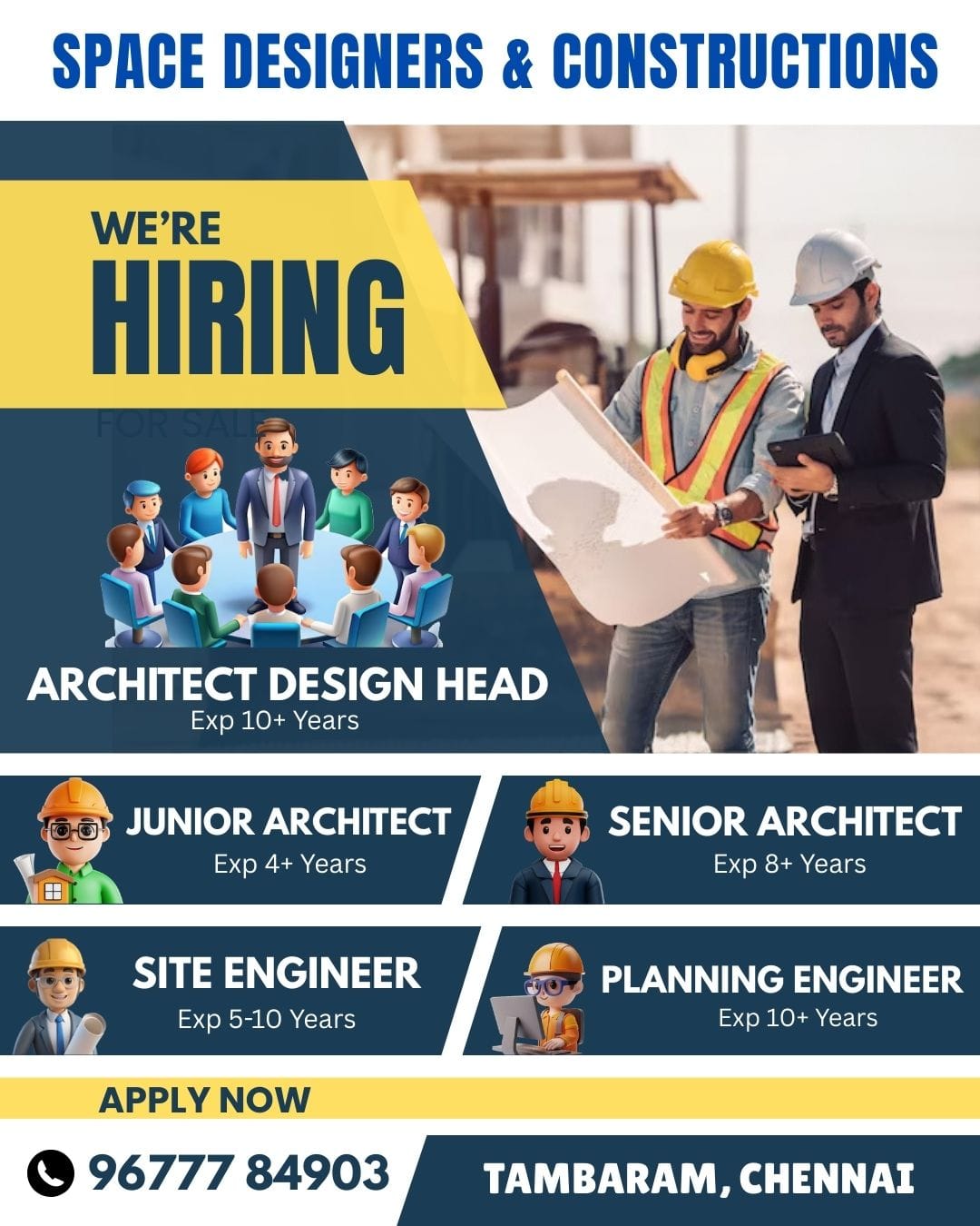 SPACE Designers & Constructions Facebook ad: Architects & Engineers Wanted, Immediate Hiring!