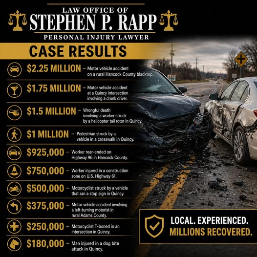 Law Office of Stephen P. Rapp Facebook ad: Local. Experienced. Millions Recovered.