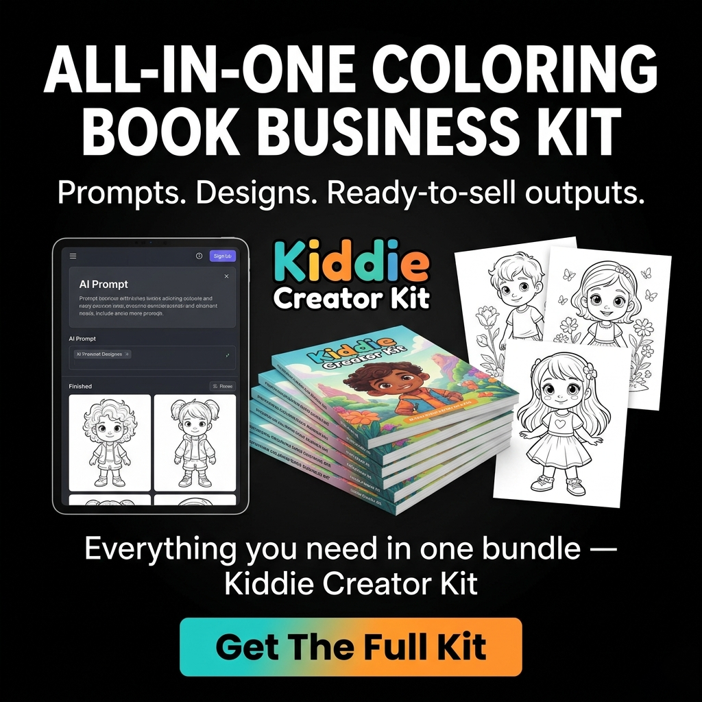 Kiddie Creator Kit Prompts Facebook ad: Mom Side Hustle Made Simpler