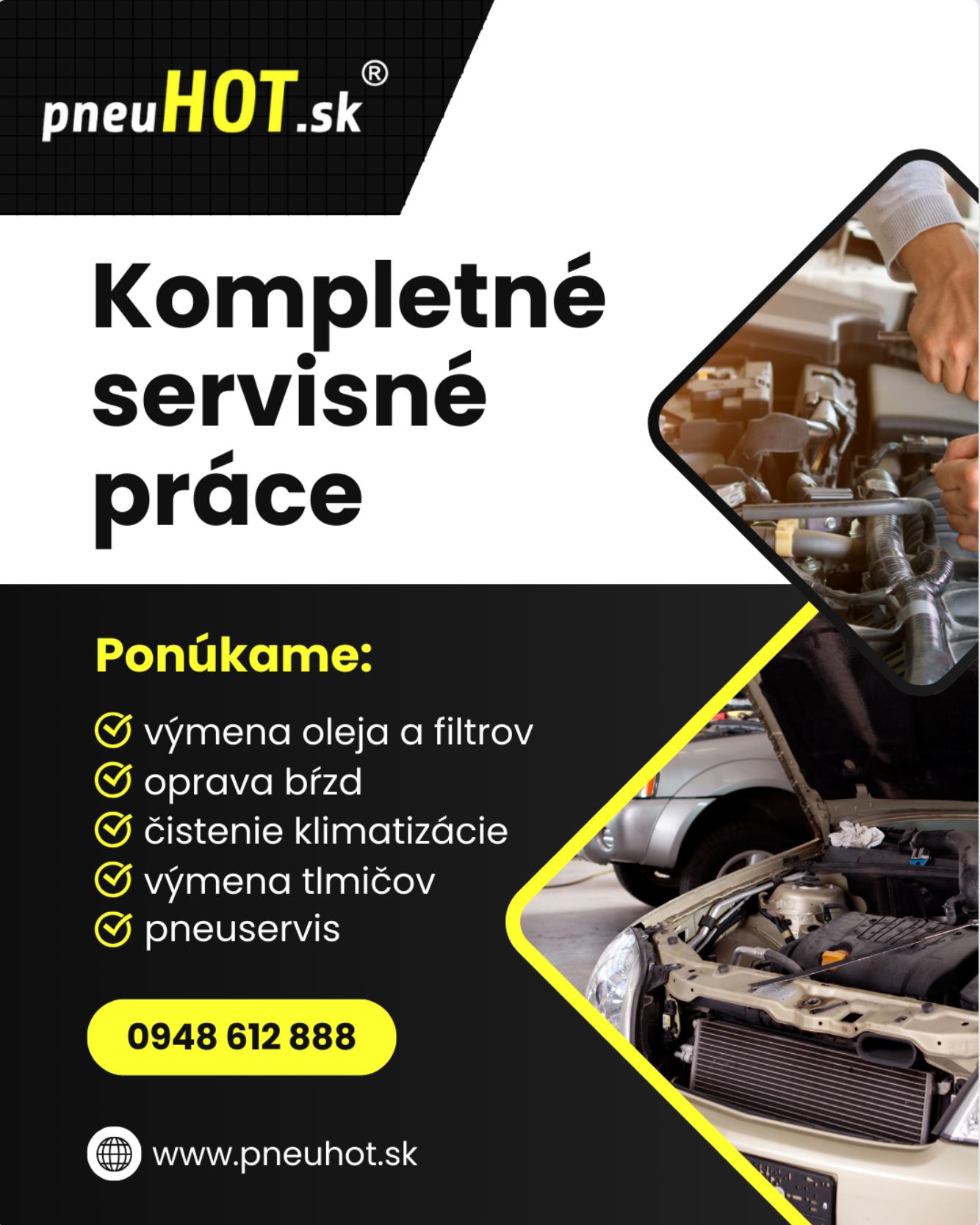 pneuhot.sk Facebook ad: AUTOSERVIS BRATISLAVA