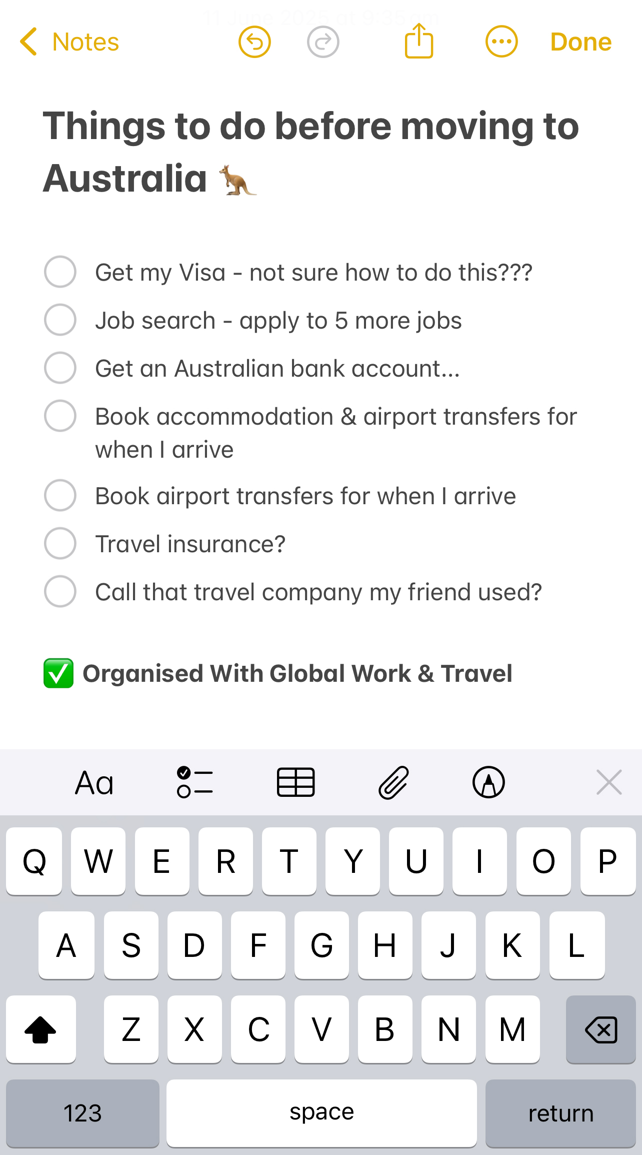 Global Work & Travel Facebook ad