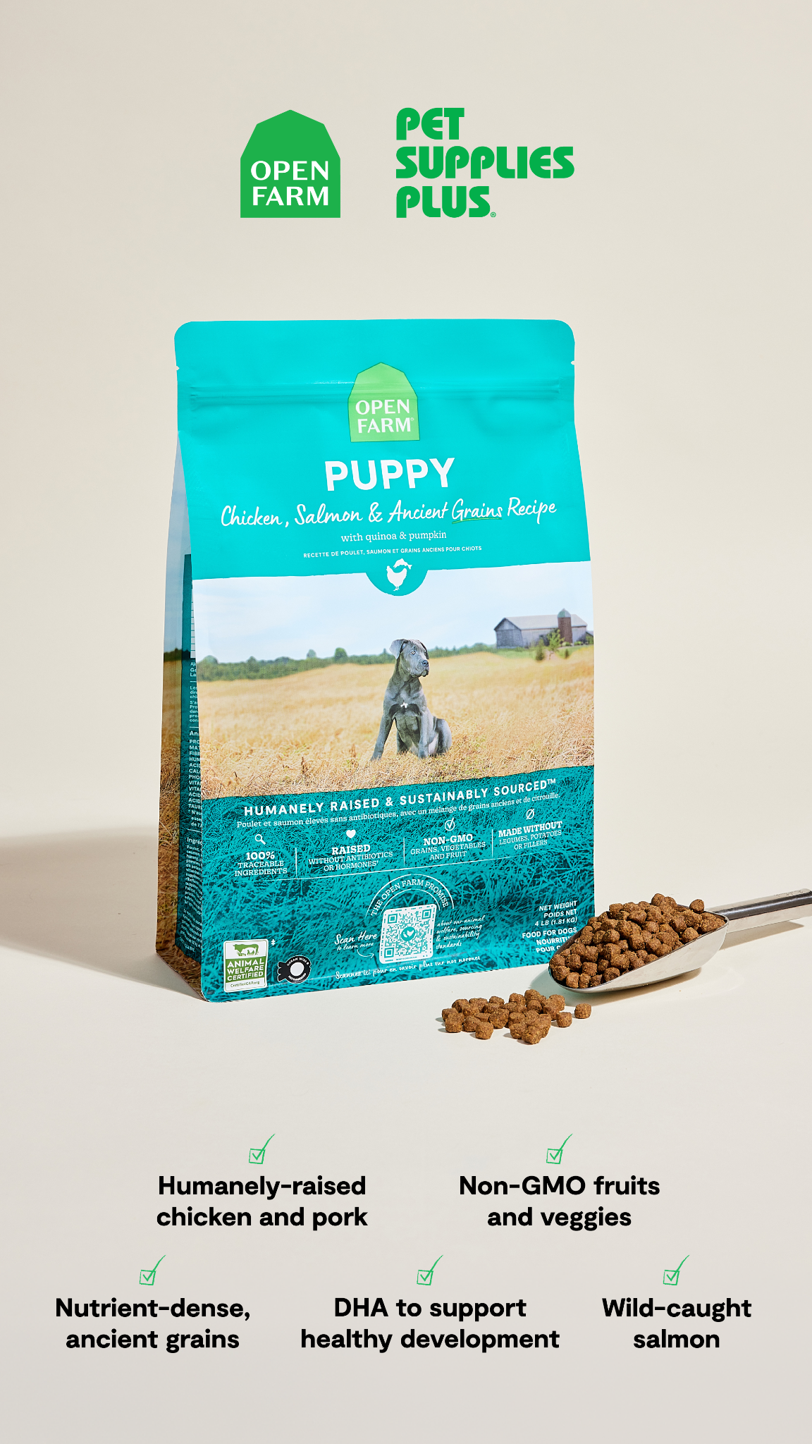 Pet Supplies Plus Facebook ad: Pure nutrition for puppies