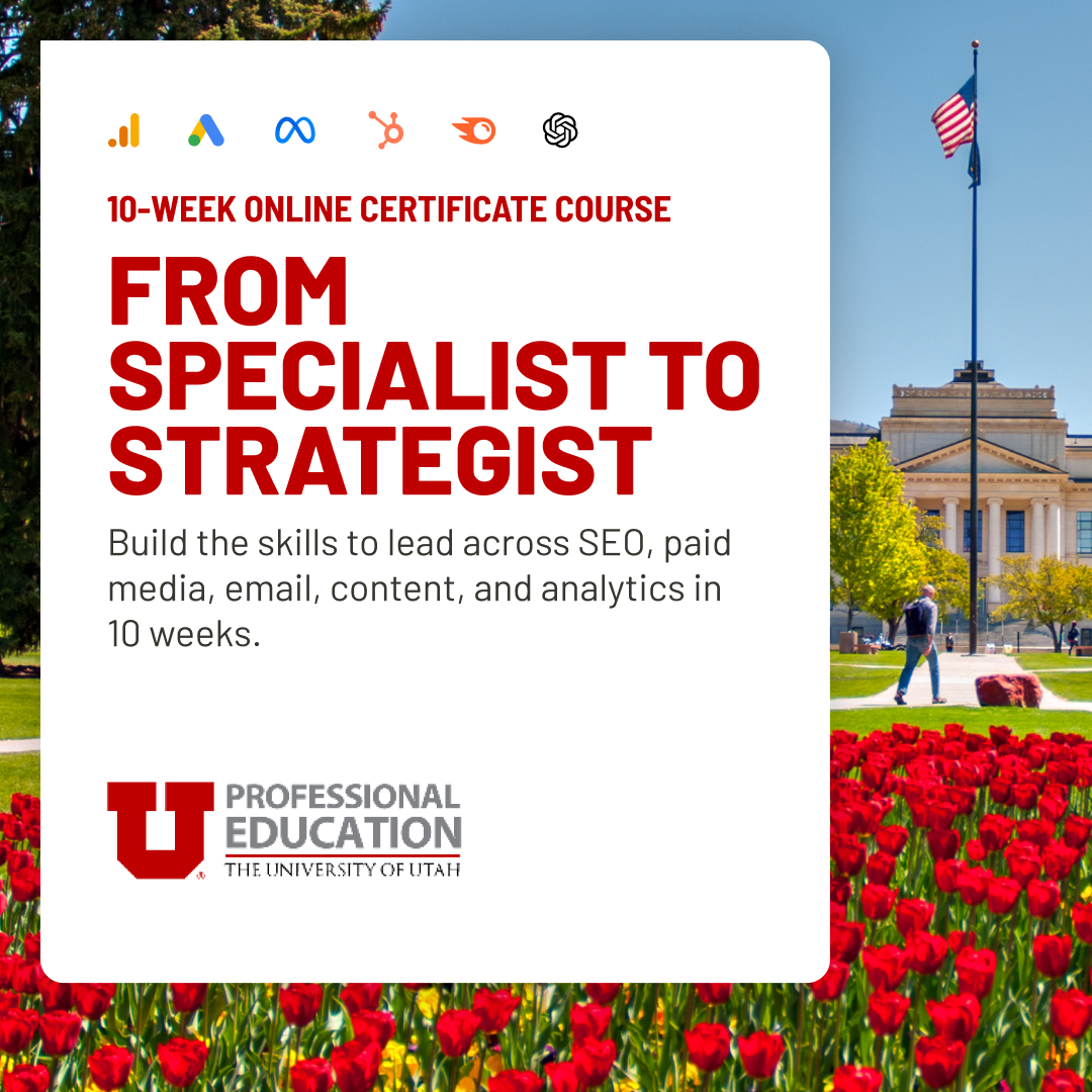 Professional Education at the University of Utah Facebook ad